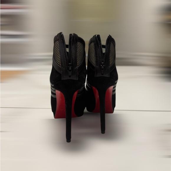 Christian Louboutin Black Mesh Stiletto Heels - Picture 5 of 9